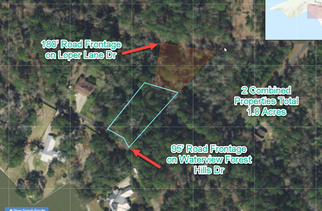1.0 Acre Waterview Lot With 2X Road Frontage On Lake Livingston, Tx - Texas Land For Sale Map