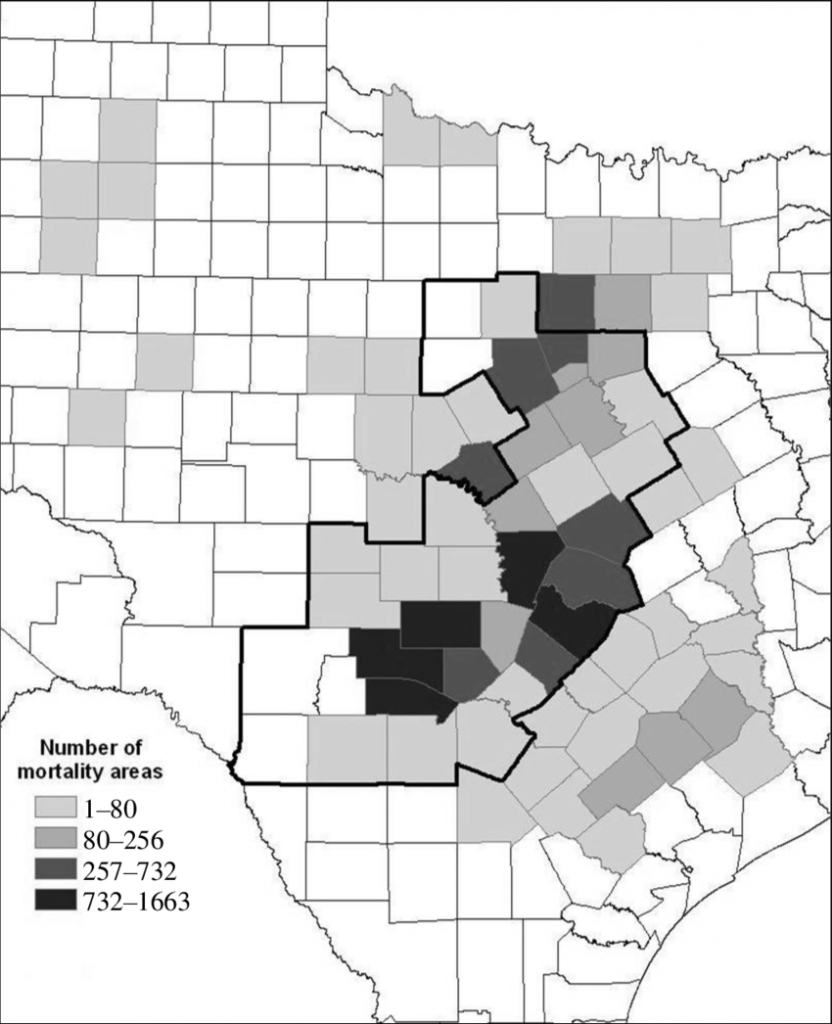12. Distribution Of Oak Wilt Mortality Areas Throughout Texas As Of - Oak Wilt Texas Map