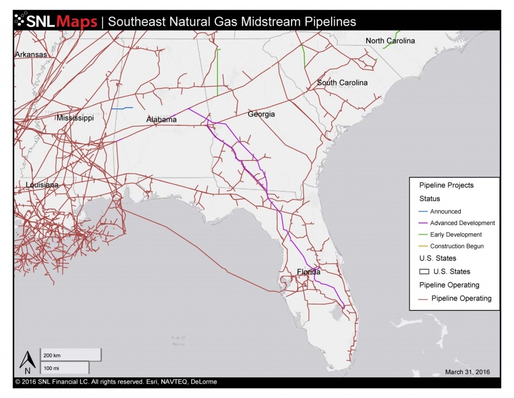 1448×1123 Map Of Southeast Mid-Stream Natural Gas Pipelines, In - Florida Natural Gas Map