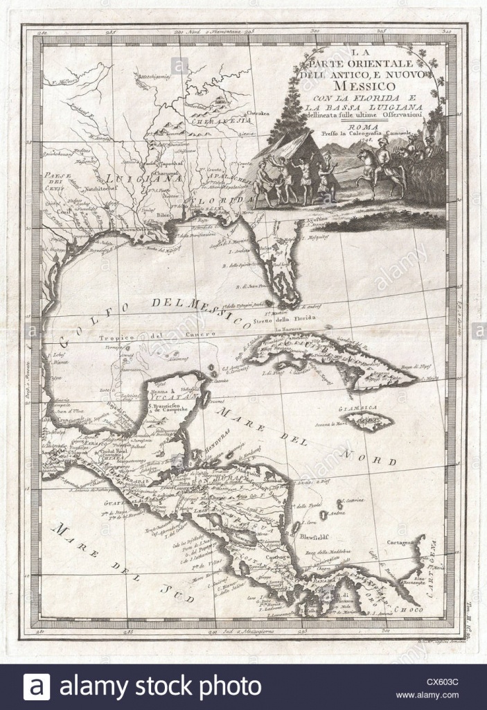 1798 Cassini Map Of Florida, Louisiana, Cuba, And Central America - Florida Louisiana Map