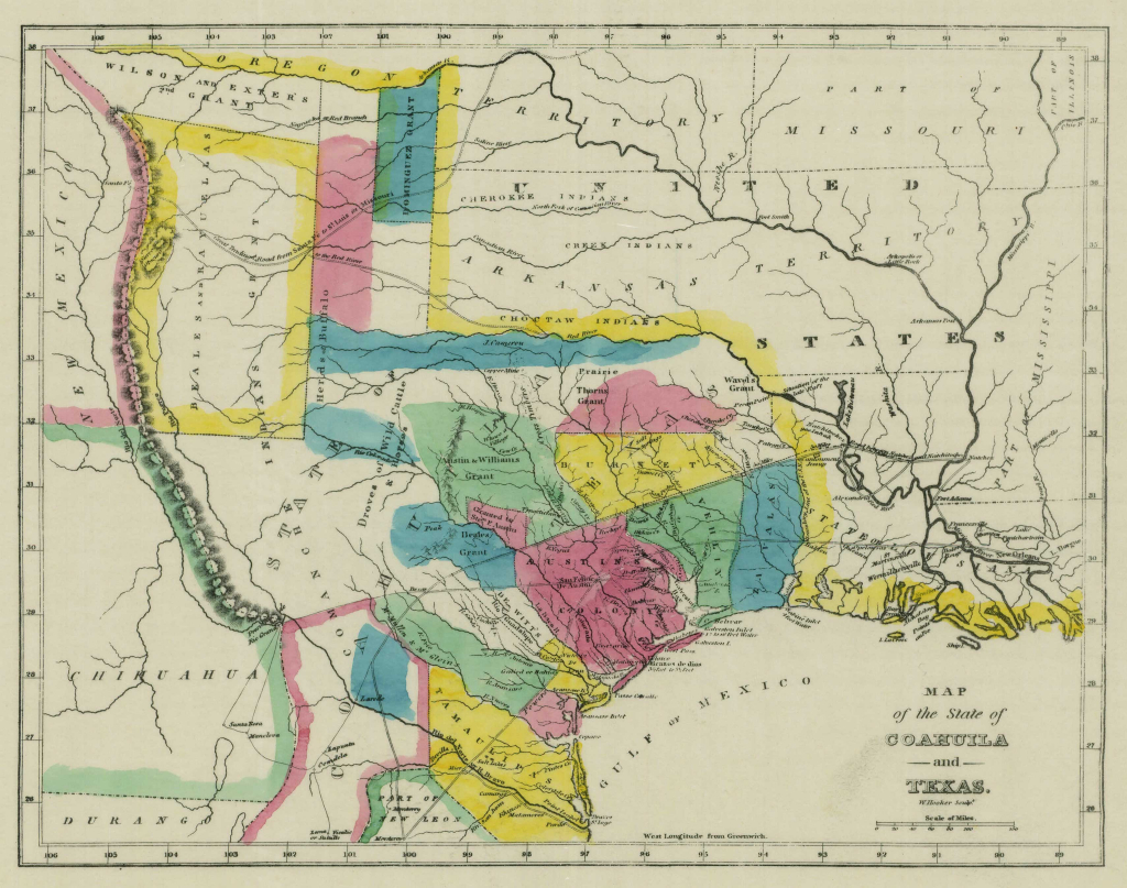 1833 Map Of Coahuila And Texas | Ancestry | Map, Texas, Republic Of - Texas Tree Map