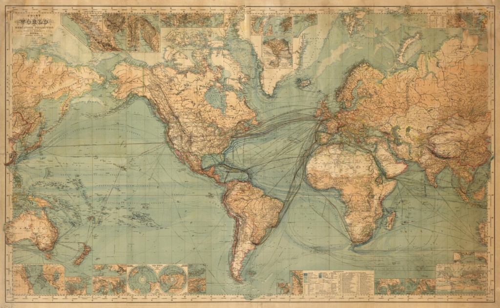 1863 World Map - Vintage World Map Printable