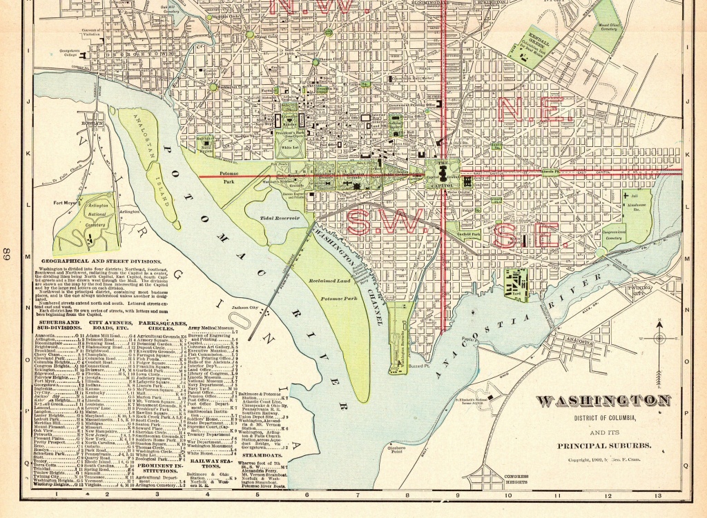 1906 Antique Washington Dc Map Vintage City Map Of Washington Dc - Washington Dc City Map Printable