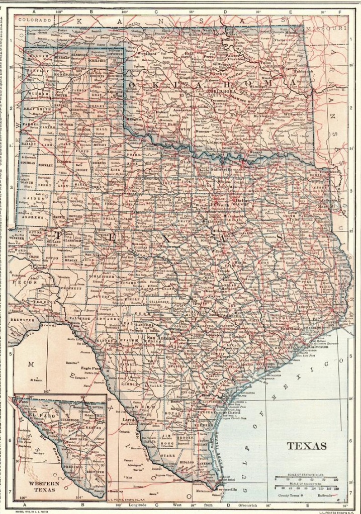 1914 Antique Texas Map Oklahoma Map State Map Of Oklahoma | Etsy - Antique Texas Map