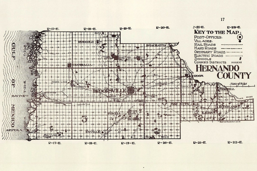 1914 Map Of Hernando County Florida | Etsy - Map Of Hernando County Florida