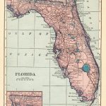 1926 Antique Florida Map Vintage Map Of Florida State Map Gallery   Florida Map Wall Art