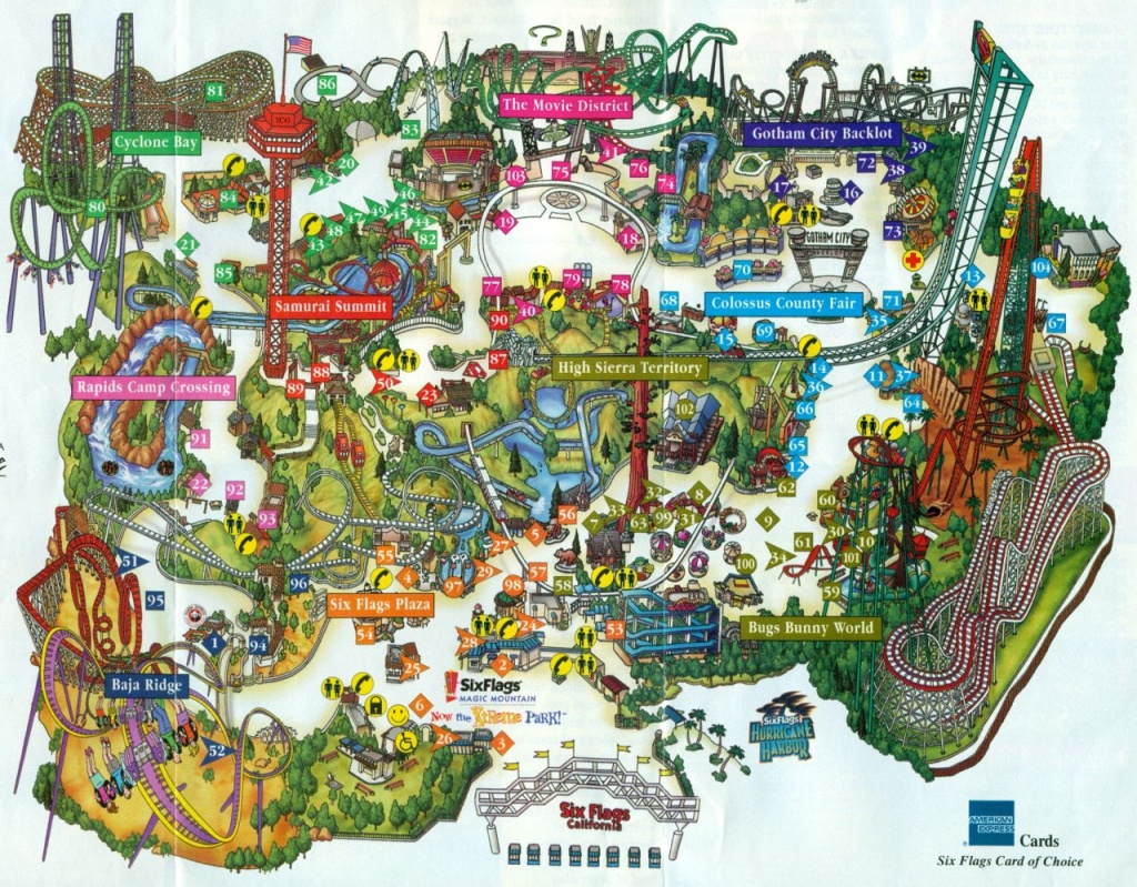 2001 Six Flags Magic Mountain Map &amp;amp; Guide – The Coaster Guy - Six Flags Map California 2018