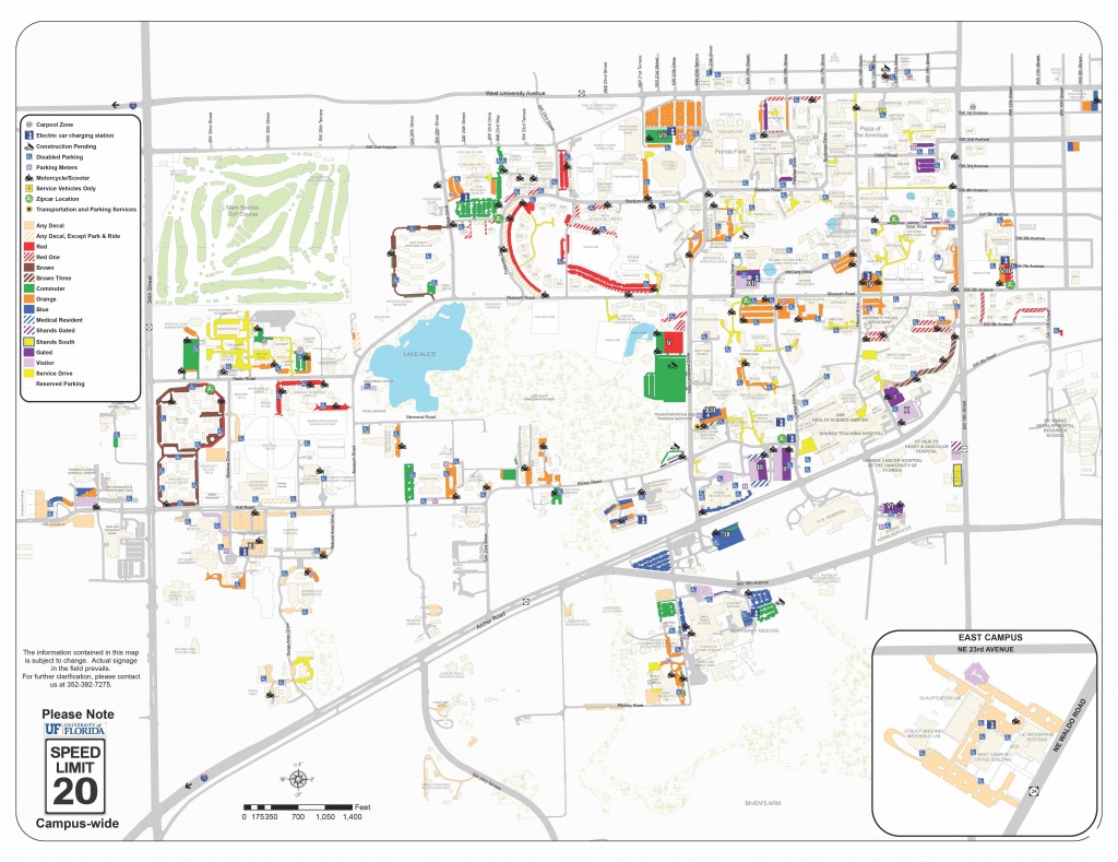 2018-19 Pdf Map - Transportation And Parking Services Transportation - Uf Campus Map Printable