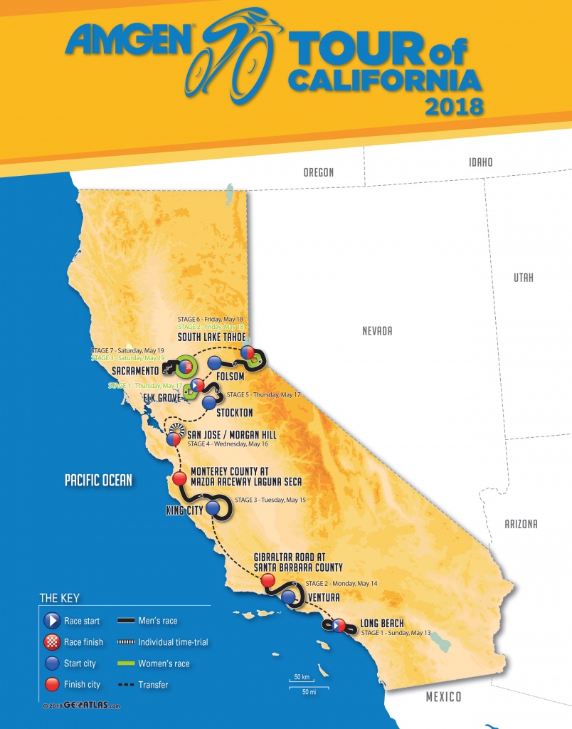2018 Amgen Tour Of California Men&amp;#039;s And Women&amp;#039;s Race Routes - Tour Of California 2018 Map