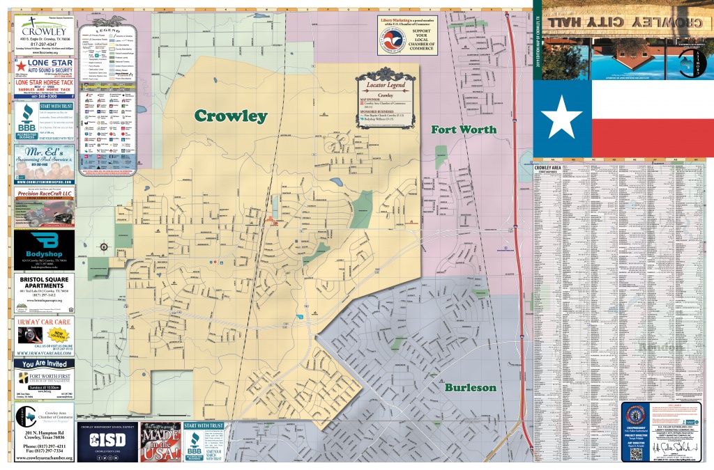 2019 Edition Map Of Crowley, Tx - Crowley Texas Map