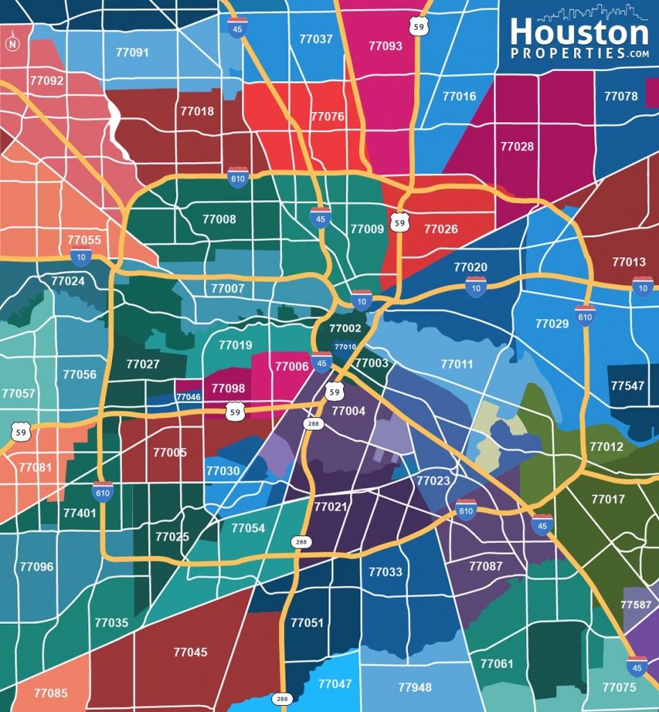 2019 Update: Houston Texas Zip Code Map | Houstonproperties - Map Of Northwest Houston Texas