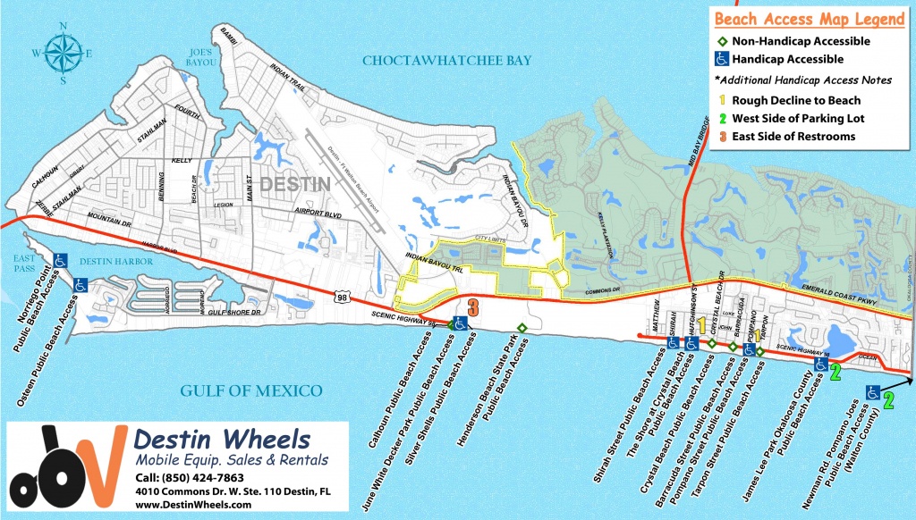 30A &amp;amp; Destin Beach Access - Destin Wheels Rentals In Destin, Fl - Map Of Destin Florida Area