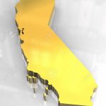 3D Made   Golden Map Og California Stock Photo, Picture And Royalty   3D Map Of California
