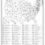 50 States Map And Capitals List | World Map   States And Capitals Map Test Printable