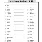 50 States Map Quiz Printable | 4Th Grade Throughout 50 States And   50 States And Capitals Map Quiz Printable
