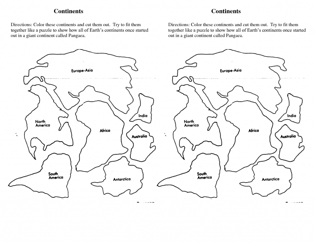 7 Continents Cut Outs Printables | World Map Printable | World Map - 7 Continents Map Printable