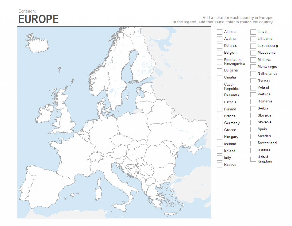 7 Printable Blank Maps For Coloring Activities In Your Geography - Europe Map Puzzle Printable