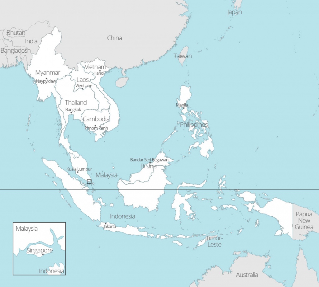 8 Free Maps Of Asean And Southeast Asia - Asean Up - Printable Map Of Southeast Asia