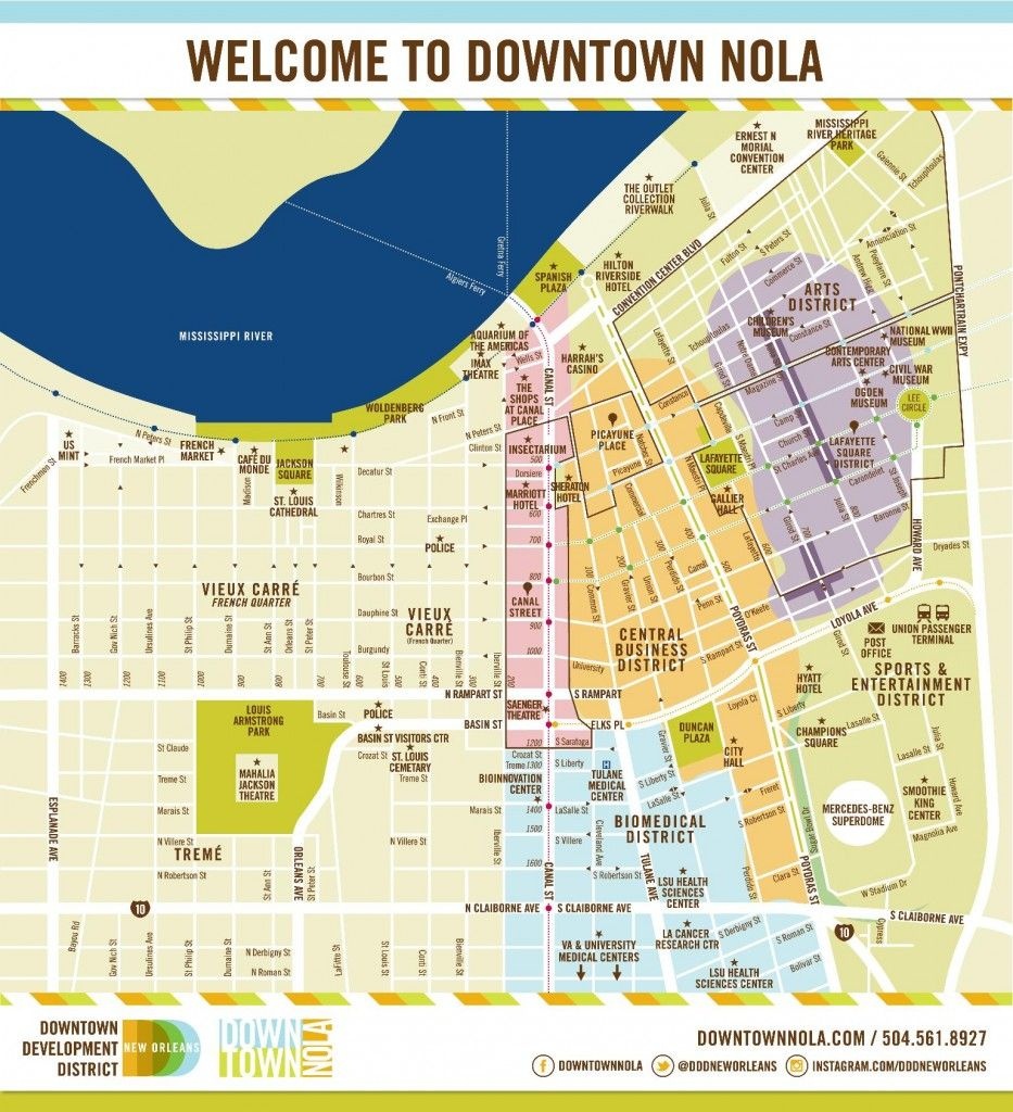 A Downloadable Map Of Downtown New Orleans; Conference Hotel Is - Printable Walking Map Of New Orleans