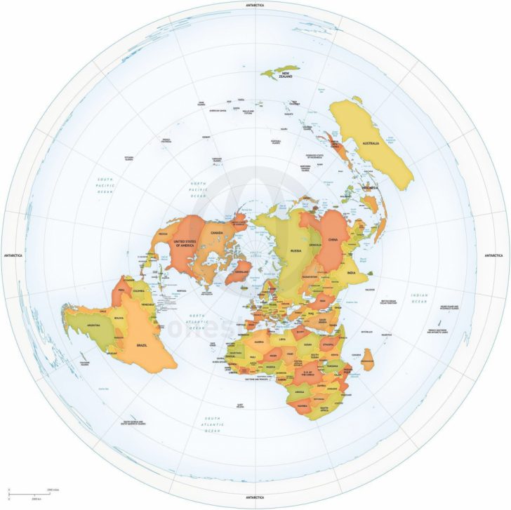 Flat Map Of World Printable