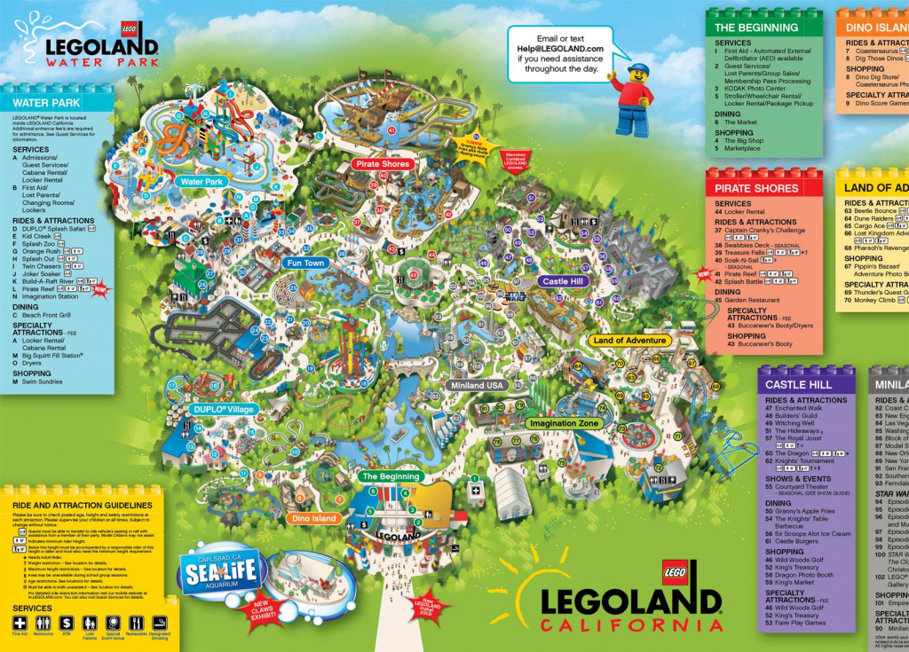 A Map Of Legoland California | Legoland California Resort; Carlsbad - Legoland California Water Park Map