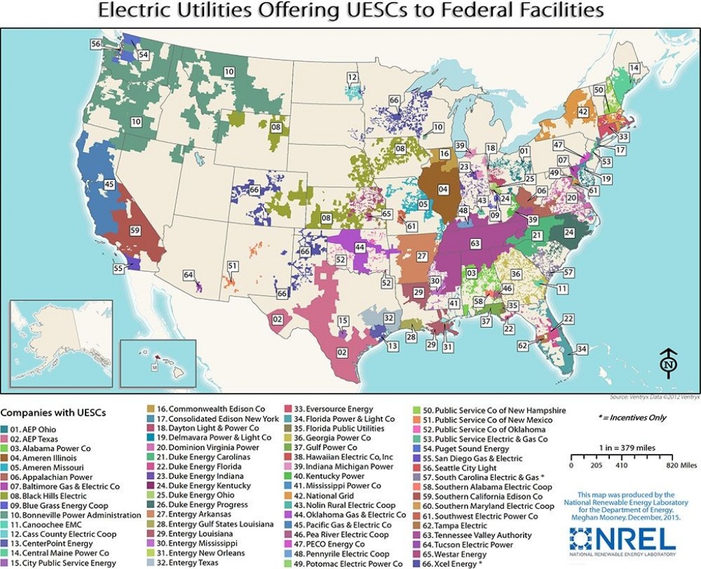 A Map Of The United States Shows The Locations Of Electric Utilities - Florida Power Companies Map