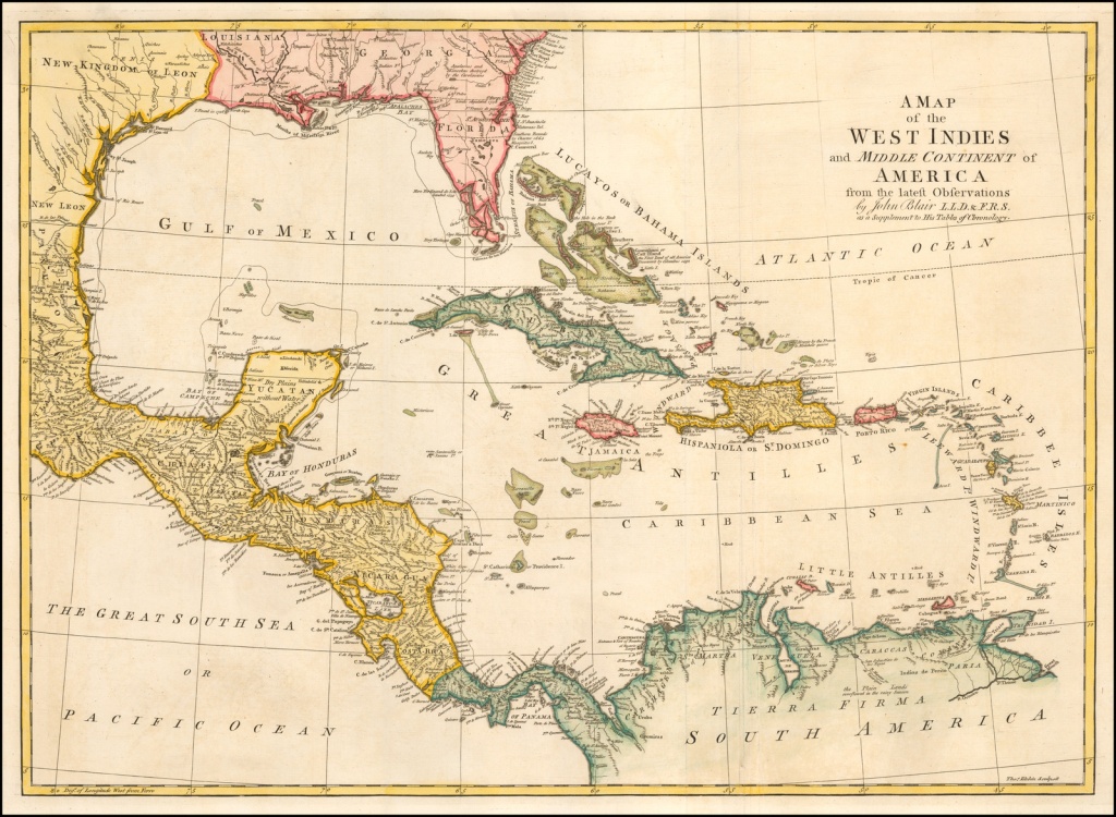 A Map Of The West Indies And Middle Continent Of America From The - Map Of Florida And Caribbean