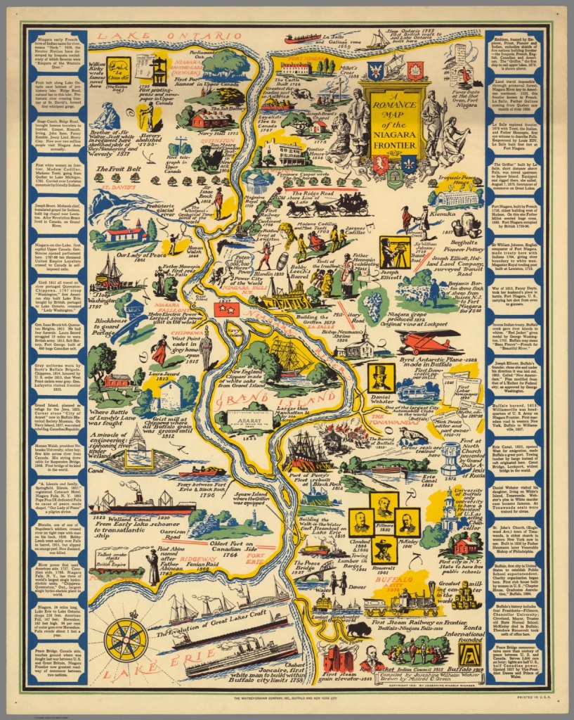 A Romance Map Of The Niagara Frontier - David Rumsey Historical Map - Printable Map Of Niagara On The Lake