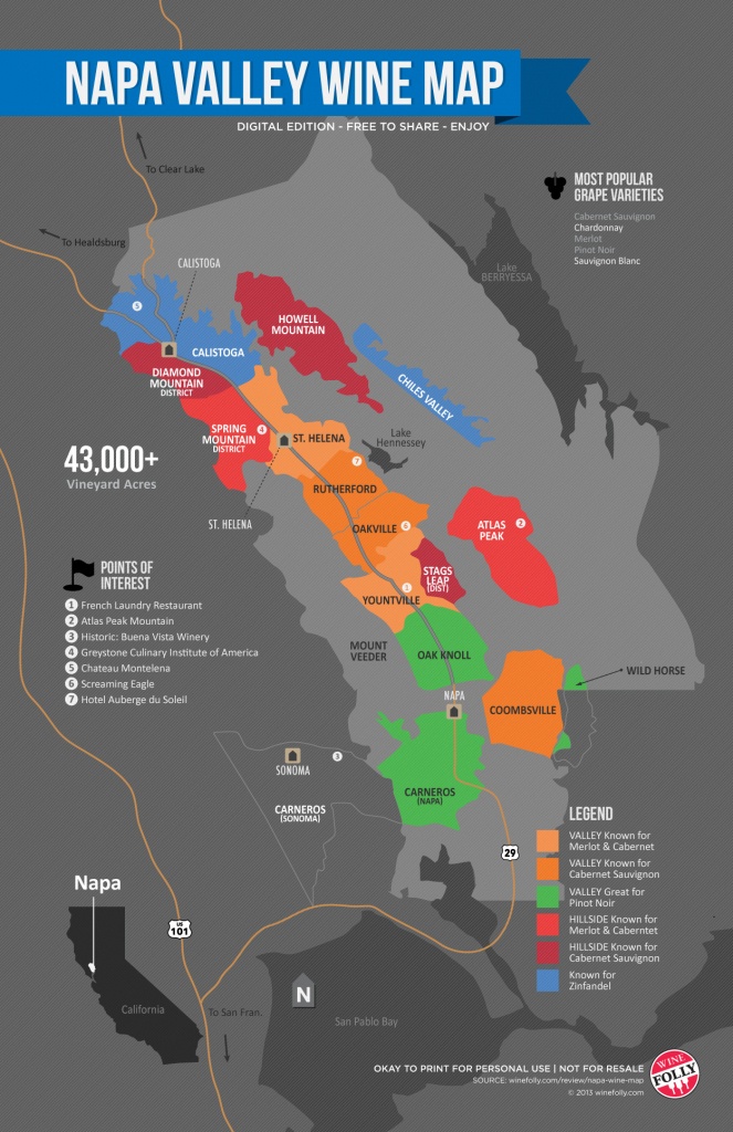 California Wine Country Map Napa