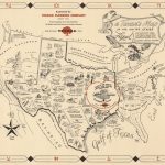 A Texan's Map Of The United States'. 1950's Parody Map Put Out   Crockett Texas Map