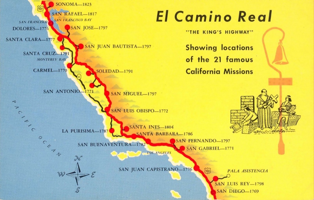 A Trail Map Of Some Of The Amazing Spanish Missions Across - California Missions Map