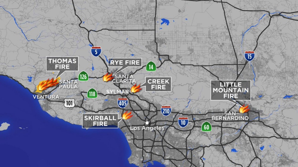 Abc7 Eyewitness News On Twitter: &amp;quot;maps: A Look At Each Southern - Fires In Southern California Today Map