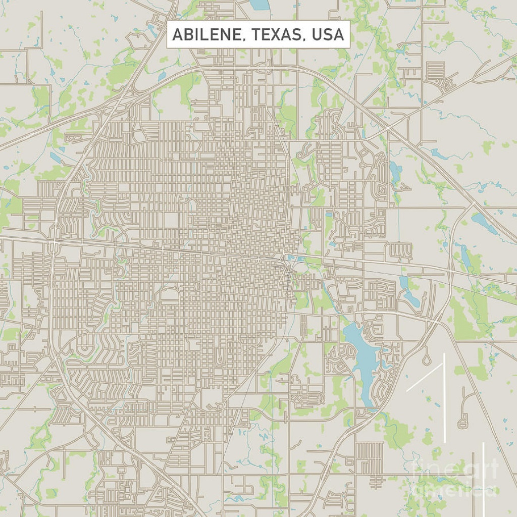 Abilene Texas Us City Street Map Digital Artfrank Ramspott - Texas Street Map