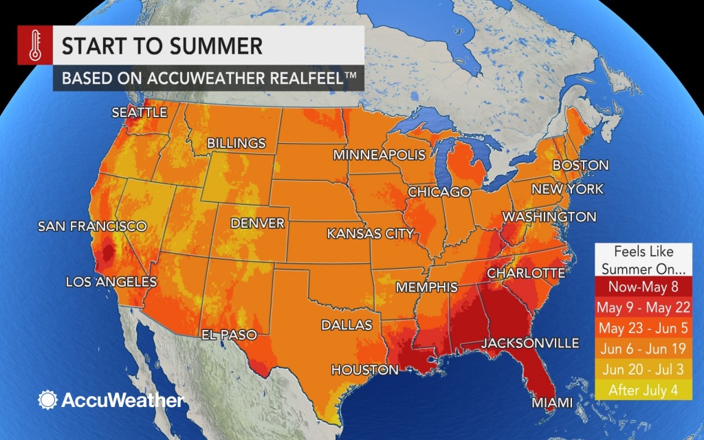 Accuweather 2019 Us Summer Forecast - Texas Weather Map Temps