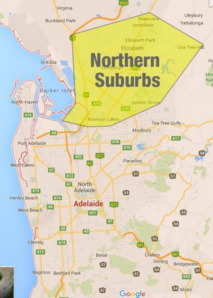 Adelaide Northern Suburbs Map - Northern Suburbs Adelaide Map (South - Printable Map Of Adelaide Suburbs