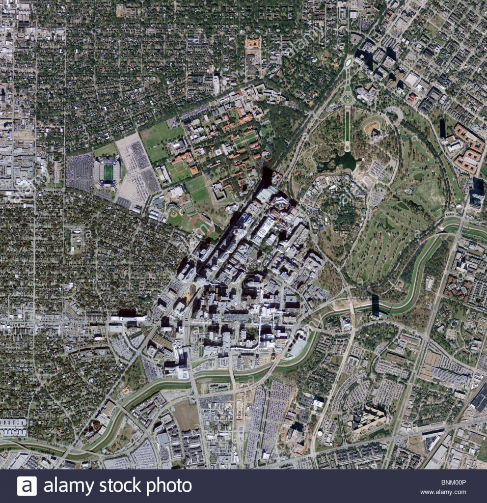 Aerial Map View Above Texas Medical Center Houston Texas Stock Photo - Texas Medical Center Map