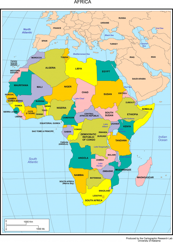 Africa Political Map 2017 - Maplewebandpc - Printable Political Map Of Africa