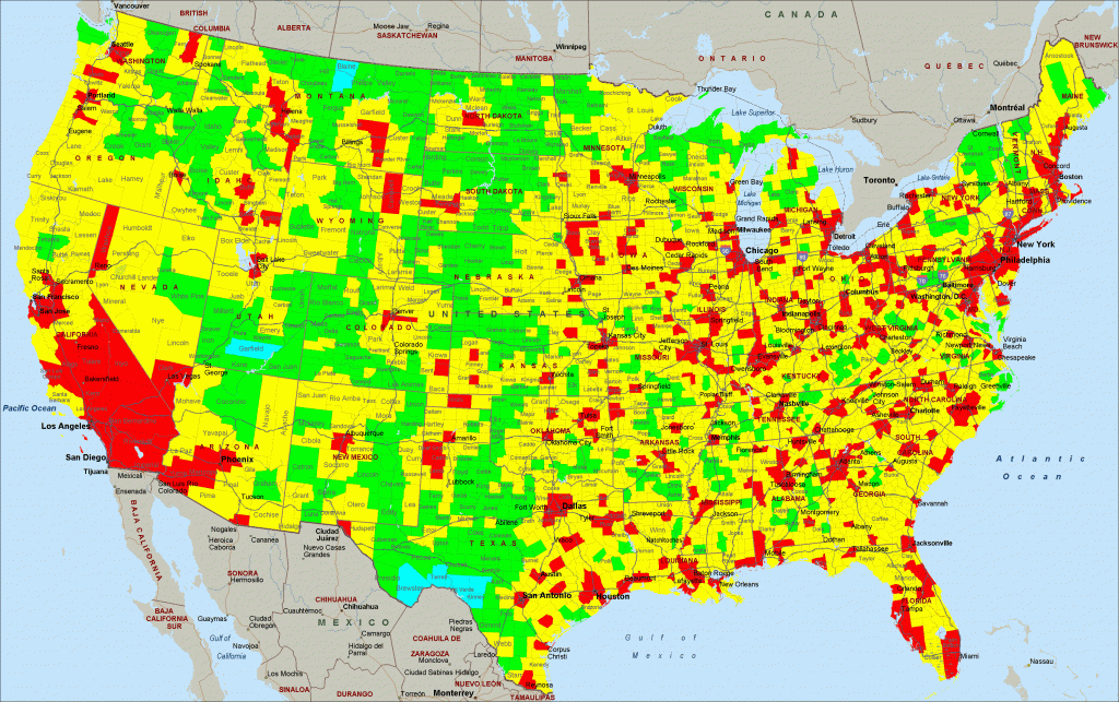 Air Quality In The Contiguous United States [3500×2198] : Mapporn - Air Quality Map For California