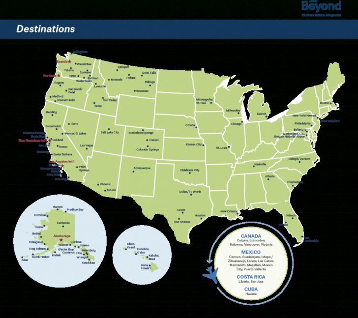 Alaska Airlines Printable Route Map