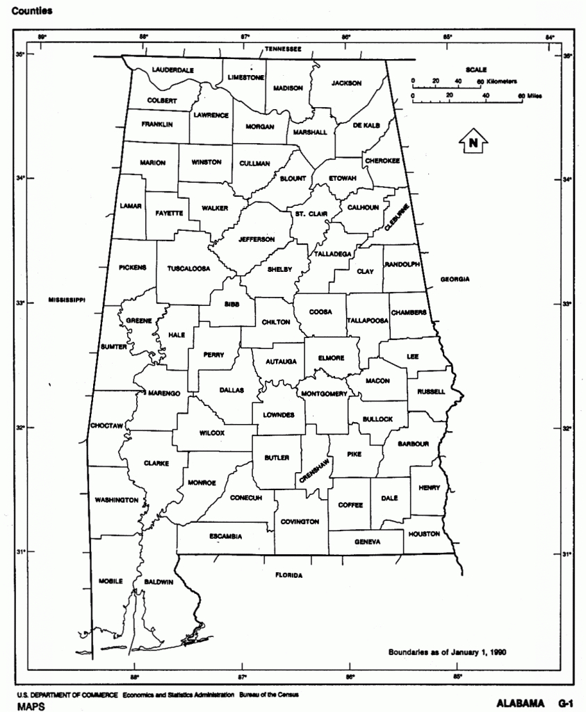 Alabama Free Map - Printable Map Of Alabama