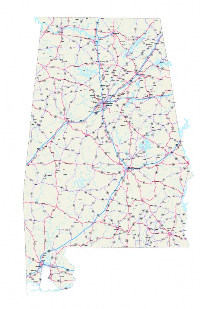 Alabama Maps - Free Printable Alabama Road Maps - Printable Map Of Alabama