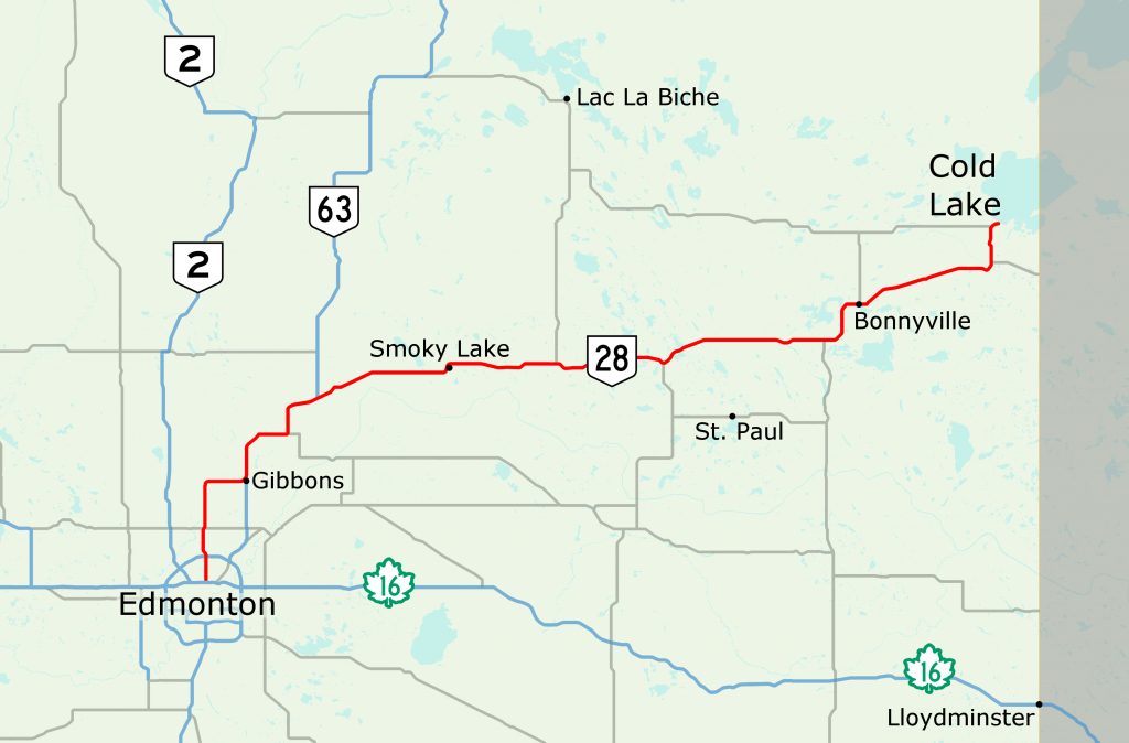 Alberta Highway 28 - Wikipedia - Printable Alberta Road Map