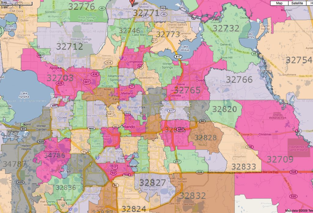 All Orlando Zip Codes | [Map] - Central Florida Zip Code Map ...