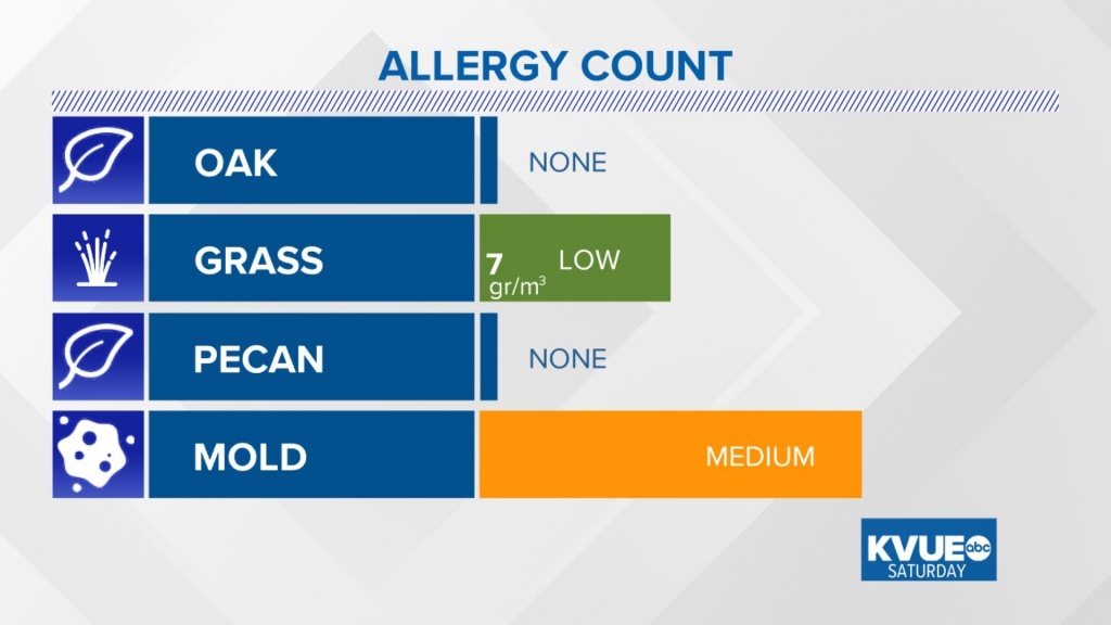 Allergy In Austin | Kvue - Allergy Map Texas