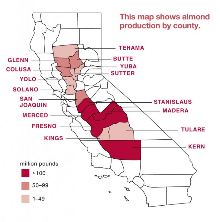 California Almond Production Map