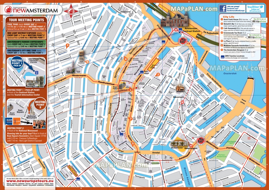 Amsterdam Maps - Top Tourist Attractions - Free, Printable City - Amsterdam Tram Map Printable