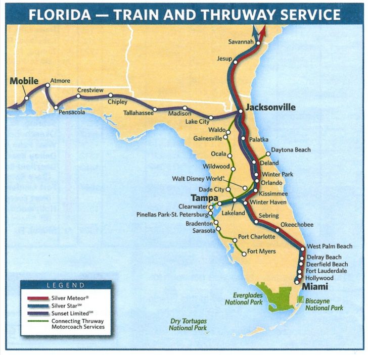 Amtrak Florida Route Map