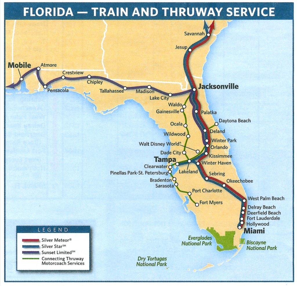 Amtrak&amp;#039;s Florida Routes In 2009 | This Amtrak System Map Sho… | Flickr - Amtrak Station Map Florida