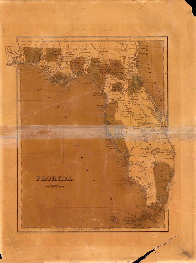 An 1838 Map Of Florida Engravedg.w. Boynton. | Florida Memory - Map Of Florida Showing Hobe Sound
