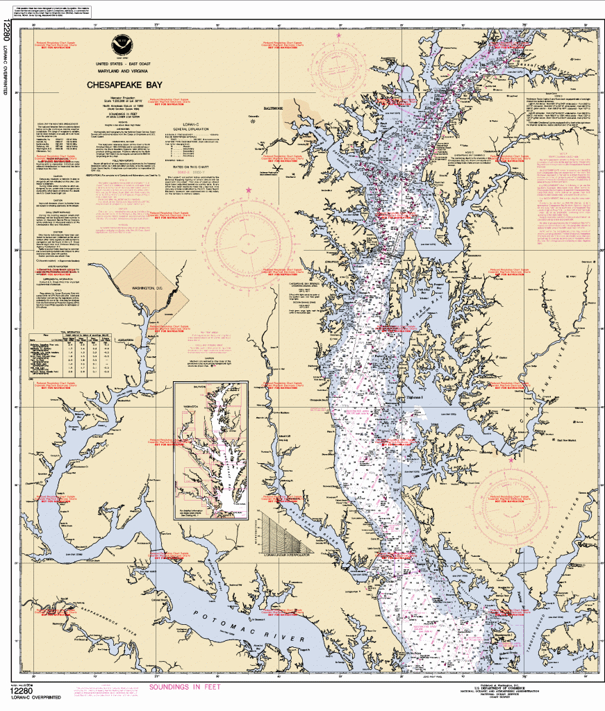 Anchorages Along The Chesapeake Bay - Printable Map Of Chesapeake Bay